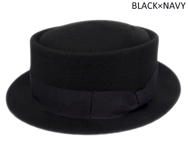 【KNOWLEDGE（ナレッジ）オリジナル】　Felt Porkpie Hat（日本製）　カラー：ブラック