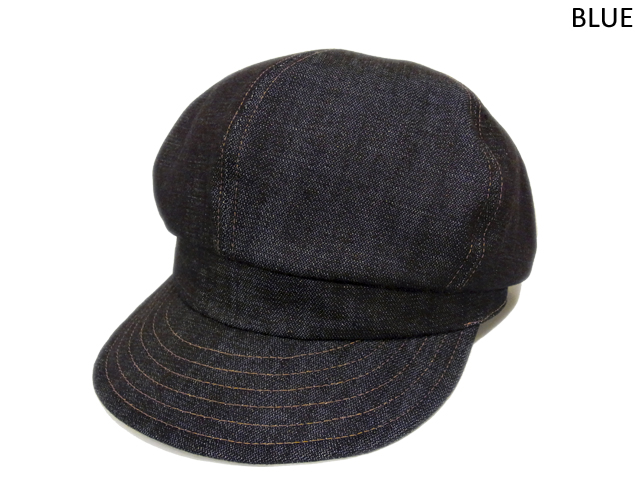 【KNOWLEDGE（ナレッジ）】　Denim Wide Casquette（日本製）　カラー：ブルー