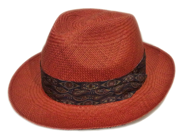 【CHRISTYS'（クリスティーズ）】　Wide Red Panama Hat（イギリス製）