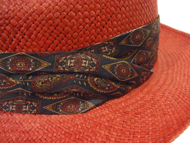 【CHRISTYS'（クリスティーズ）】　Wide Red Panama Hat（イギリス製）