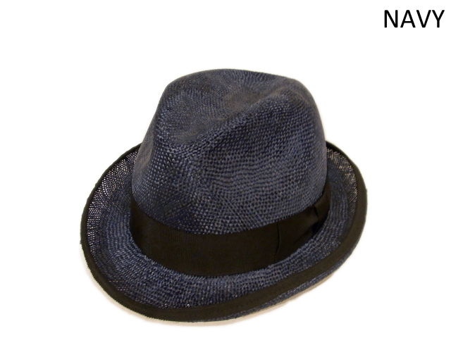 【EDHAT（エドハット）】　Sisal Homburg Hat（日本製）　カラー：ネイビー