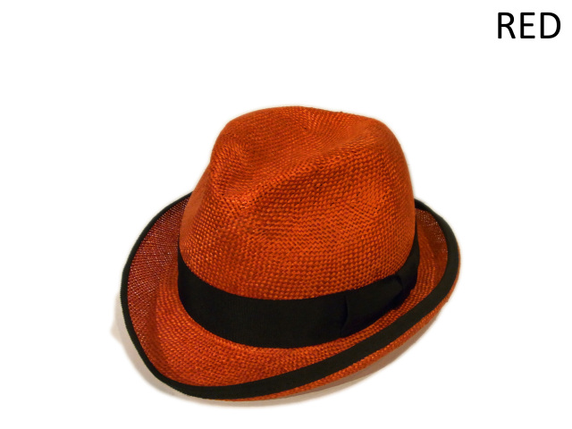 【EDHAT（エドハット）】　Sisal Homburg Hat（日本製）　カラー：レッド