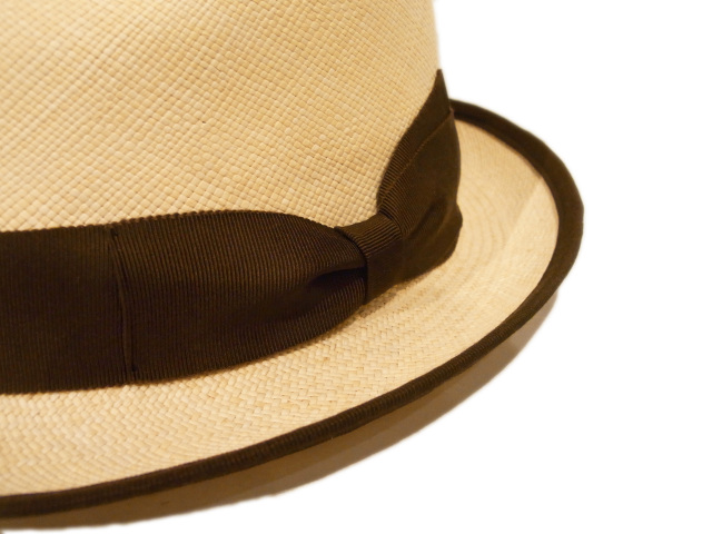 【KNOWLEDGE（ナレッジ）オリジナル】　Fine Quality Piping Panama Hat（日本製）　カラー：ブラウン