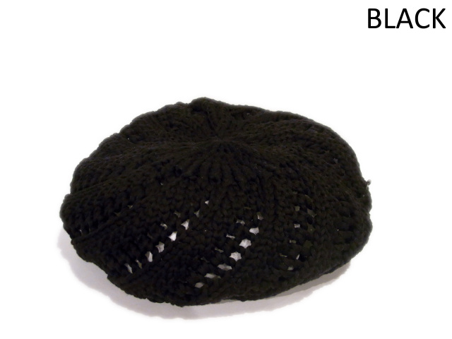 【KNOWLEDGE（ナレッジ）】　SUMMER Knit Beret（日本製）　カラー：ブラック