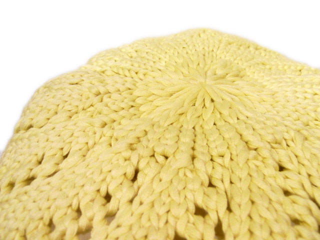 【KNOWLEDGE（ナレッジ）】　SUMMER Knit Beret（日本製）　カラー：イエロー